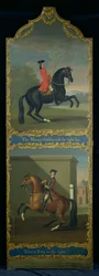 "Maneesilaukka oikealla jalalla" (ylhäällä) ja "Terre a Terre oikealla" (alhaalla), n. 1750